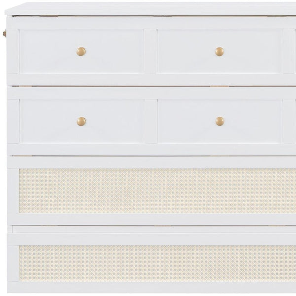 HomeRoots White Wood Queen Murphy Bed - Stylish Space-Saving Design with Drawers for Multi-Purpose Rooms 662368