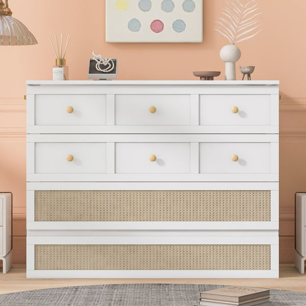 HomeRoots White Wood Queen Murphy Bed - Stylish Space-Saving Design with Drawers for Multi-Purpose Rooms 662368
