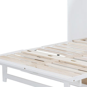 HomeRoots White Wood Murphy Bed with Drawers - Space-Saving Full Bed for Stylish Guest Rooms & Studios 662375