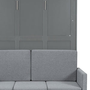 HomeRoots Gray Wood Full Murphy Bed – Stylish Space-Saving Solution for Multi-Use Rooms, Easy to Install & Durable 662376