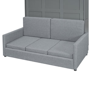 HomeRoots Gray Wood Full Murphy Bed – Stylish Space-Saving Solution for Multi-Use Rooms, Easy to Install & Durable 662376