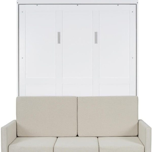 HomeRoots White Wood Full Murphy Bed - Stylish Space-Saving Solution with Durable Design for Small Rooms & Guests 662377