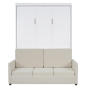 HomeRoots White Wood Full Murphy Bed - Stylish Space-Saving Solution with Durable Design for Small Rooms & Guests 662377