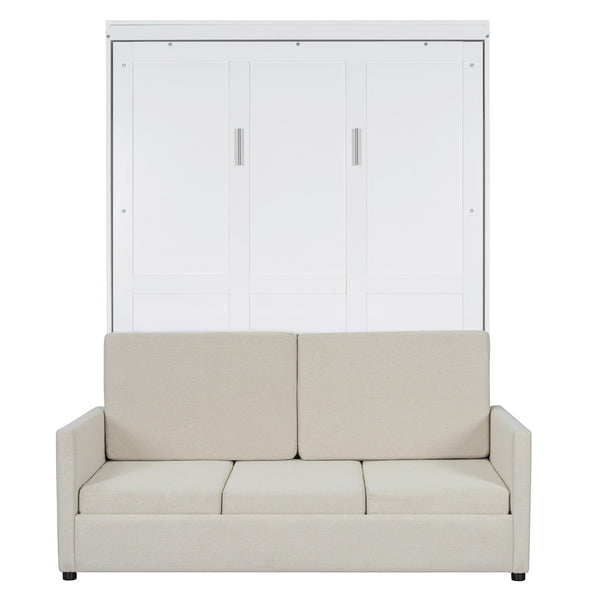 HomeRoots White Wood Full Murphy Bed - Stylish Space-Saving Solution with Durable Design for Small Rooms & Guests 662377
