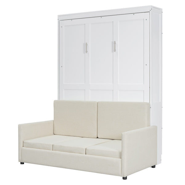 HomeRoots White Wood Full Murphy Bed - Stylish Space-Saving Solution with Durable Design for Small Rooms & Guests 662377