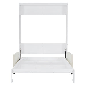 HomeRoots White Wood Full Murphy Bed - Stylish Space-Saving Solution with Durable Design for Small Rooms & Guests 662377
