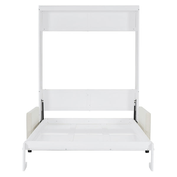 HomeRoots White Wood Full Murphy Bed - Stylish Space-Saving Solution with Durable Design for Small Rooms & Guests 662377