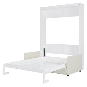 HomeRoots White Wood Full Murphy Bed - Stylish Space-Saving Solution with Durable Design for Small Rooms & Guests 662377