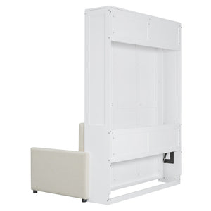 HomeRoots White Wood Full Murphy Bed - Stylish Space-Saving Solution with Durable Design for Small Rooms & Guests 662377