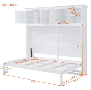 HomeRoots White Wood Full Murphy Bed - Space-Saving Elegance with Solid Construction for Modern Living Spaces 662379