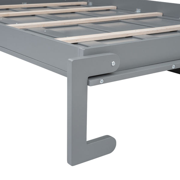 HomeRoots Gray Wood Queen Murphy Bed - Stylish Space-Saving Design, Durable Construction, Ideal for Any Room! 662380
