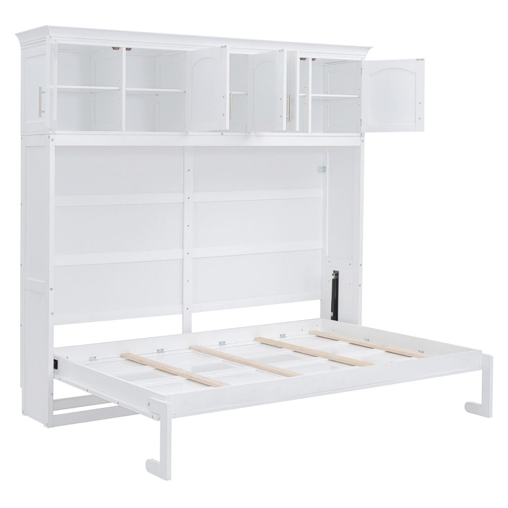 HomeRoots White Wood Queen Murphy Bed - Stylish Space-Saving Design for Small Rooms, Guest Areas, and Studios 662381