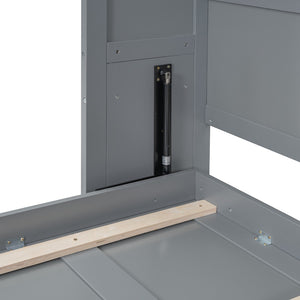 HomeRoots Gray Wood Queen Murphy Bed - Stylish Space-Saving Cabinet with Comfortable Design for Any Room 662382