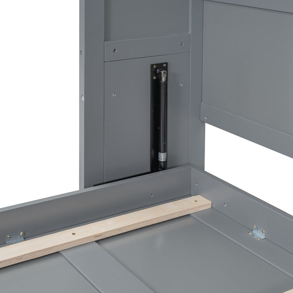 HomeRoots Gray Wood Queen Murphy Bed - Stylish Space-Saving Cabinet with Comfortable Design for Any Room 662382