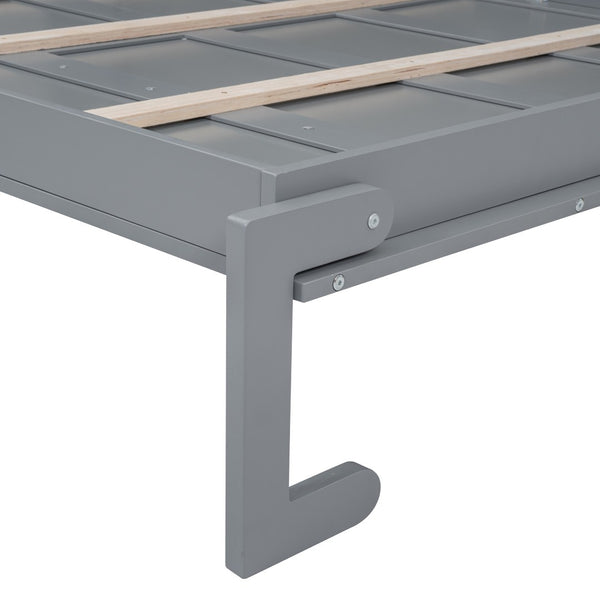HomeRoots Gray Wood Queen Murphy Bed - Stylish Space-Saving Cabinet with Comfortable Design for Any Room 662382