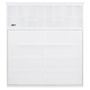 HomeRoots White Wood Queen Murphy Bed - Stylish Space-Saving Design for Compact Living & Versatile Use 662383