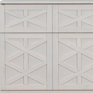 HomeRoots White Wood Full Murphy Bed with Integrated Storage Drawers - Stylish Space-Saving Solution for Any Room 662384