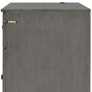 HomeRoots Gray Wood Full Murphy Bed with Integrated Storage Drawers - Stylish Space-Saving Solution for Small Rooms 662385