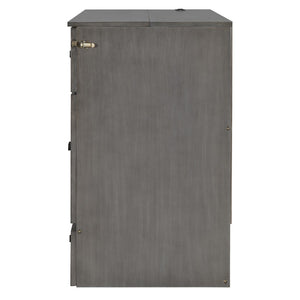 HomeRoots Gray Wood Full Murphy Bed with Integrated Storage Drawers - Stylish Space-Saving Solution for Small Rooms 662385