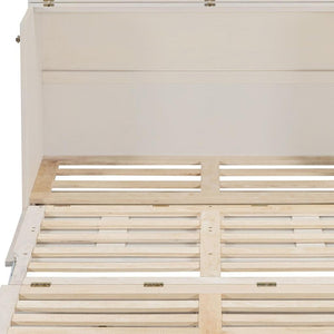 HomeRoots White Wood Full Murphy Bed with Storage Drawers - Stylish Space-Saving Solution for Small Rooms 662386