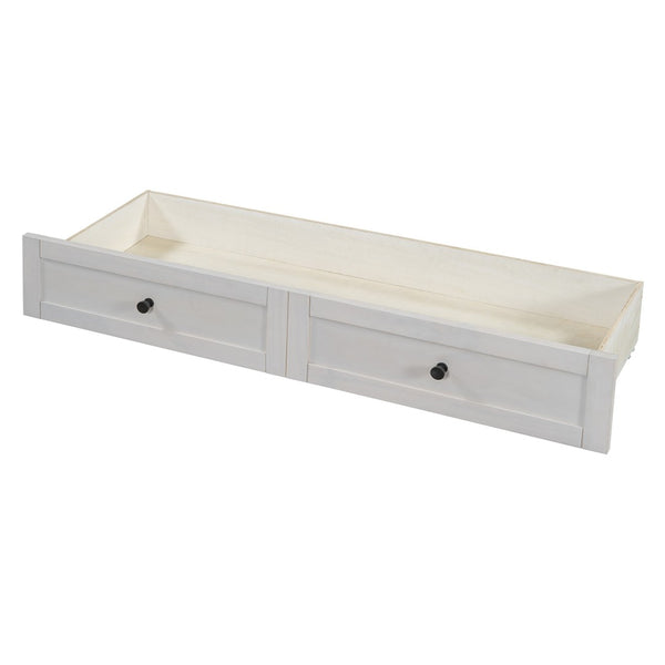 HomeRoots White Wood Full Murphy Bed with Storage Drawers - Stylish Space-Saving Solution for Small Rooms 662386