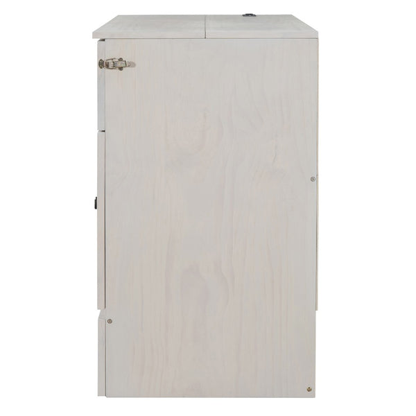 HomeRoots White Wood Full Murphy Bed with Storage Drawers - Stylish Space-Saving Solution for Small Rooms 662386