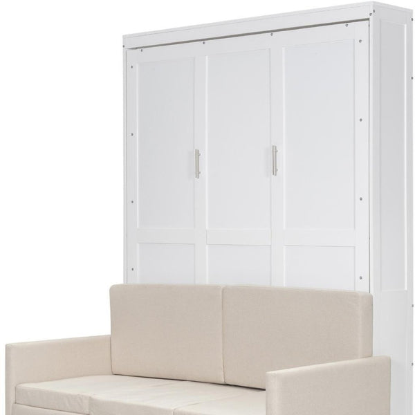 HomeRoots White Wood Queen Murphy Bed – Elegant Space-Saving Design for Stylish Living Rooms & Guest Areas 662397