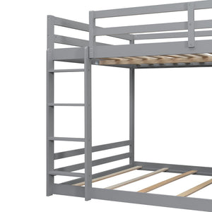 English Elm Full Bunk Bed with App Led Lighting Usb Charging Storage Drawers Kids Bedroom Gray N820S00080E