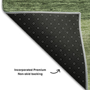 HomeRoots 5' X 8' Green and Ivory Abstract Geometric Area Rug - Washable, UV Protected, Stylish & Durable! 662437