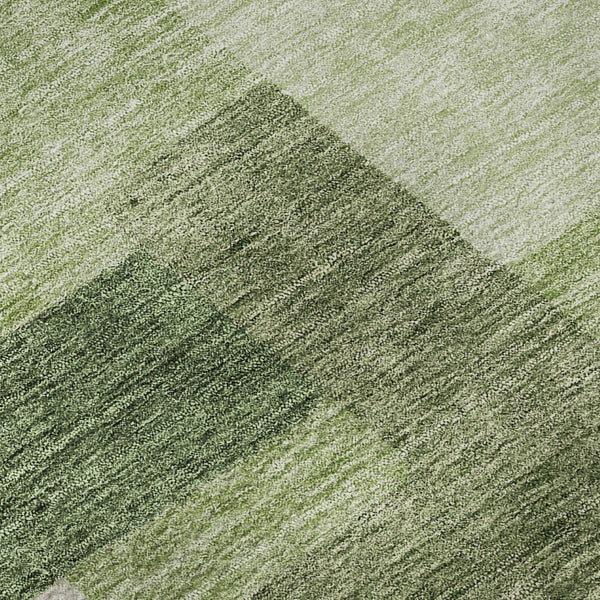 HomeRoots 5' X 8' Green and Ivory Abstract Geometric Area Rug - Washable, UV Protected, Stylish & Durable! 662437