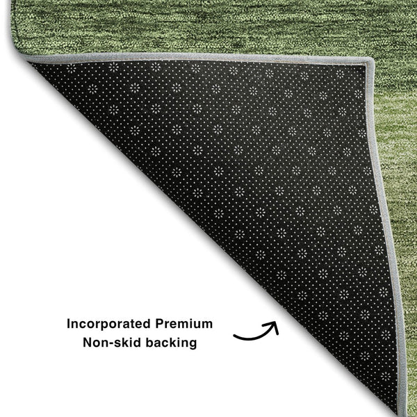 HomeRoots 9' X 12' Washable Green & Ivory Geometric Area Rug with UV Protection - Perfect for Modern Homes! 662440