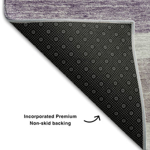 HomeRoots 9' X 12' Stylish Lavender & Ivory Geometric Area Rug - Washable, UV Protected, Ideal for Busy Homes 662446