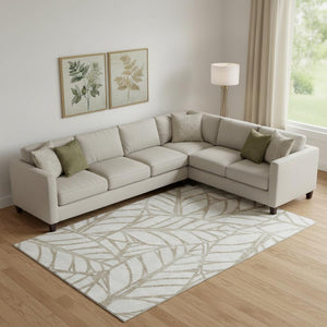 HomeRoots 10' Beige & Brown Floral Area Rug – Washable, UV Protected, Stain Resistant for Busy Homes & Families 662477