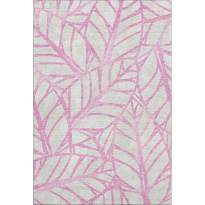 HomeRoots 5' X 8' Pink And Beige Floral Area Rug - Durable, Washable, UV-Protected for Your Family Spaces 662521