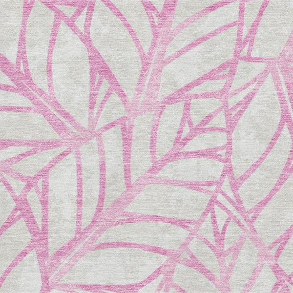 HomeRoots 5' X 8' Pink And Beige Floral Area Rug - Durable, Washable, UV-Protected for Your Family Spaces 662521