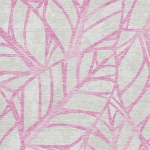 HomeRoots 8' X 10' Pink And Beige Floral Area Rug - Washable, UV Protected, Stain Resistant for High Traffic Areas 662523