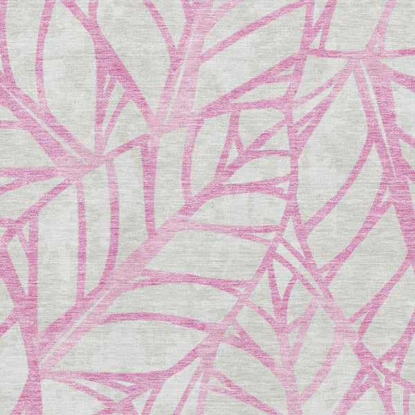 HomeRoots 9' X 12' Elegant Pink & Beige Floral Area Rug - Washable, UV Protected, Perfect for Homes with Kids & Pets 662524