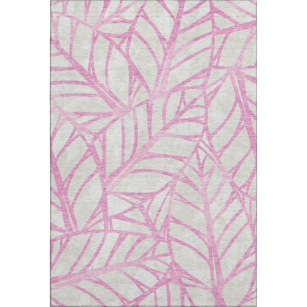 HomeRoots 10' Pink and Beige Floral Area Rug – Washable, UV-Protected, Durable Design for Stylish Living Spaces 662525