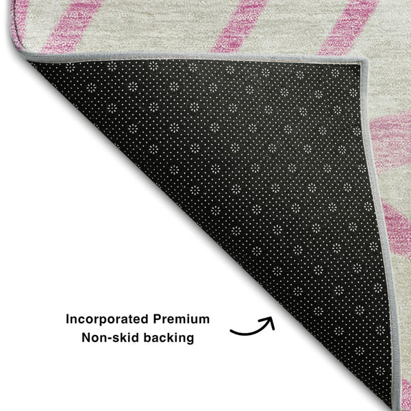 HomeRoots 10' Pink and Beige Floral Area Rug – Washable, UV-Protected, Durable Design for Stylish Living Spaces 662525