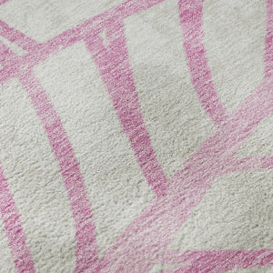 HomeRoots 10' Pink and Beige Floral Area Rug – Washable, UV-Protected, Durable Design for Stylish Living Spaces 662525
