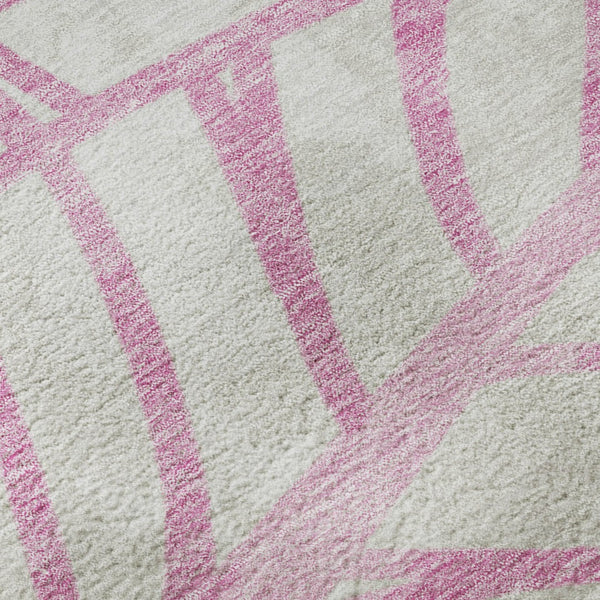 HomeRoots 10' Pink and Beige Floral Area Rug – Washable, UV-Protected, Durable Design for Stylish Living Spaces 662525