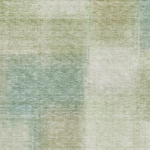 HomeRoots 5' X 8' Abstract Area Rug in Artichoke Green, Teal Blue & Beige - Washable, UV Protected, Durable Design 662533