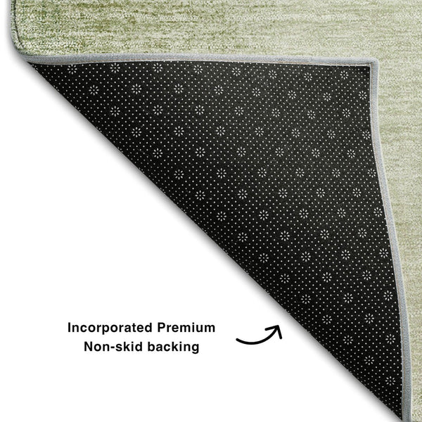 HomeRoots 10' Modern Abstract Area Rug in Artichoke Green, Teal Blue & Beige - Washable, Durable & UV Protected 662537