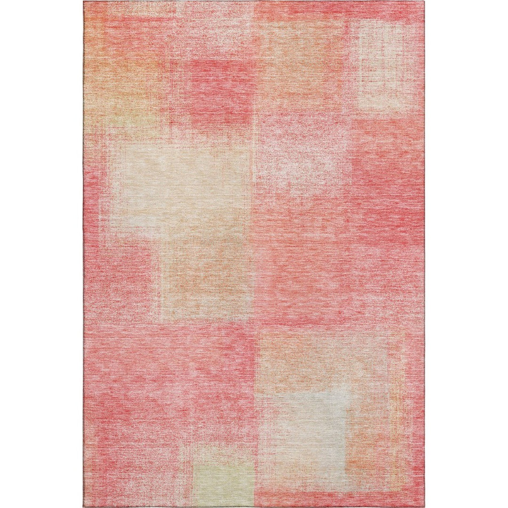 HomeRoots 8' X 10' Blush Ivory & Copper Abstract Washable Area Rug – UV Protected, Stylish & Stain Resistant! 662547