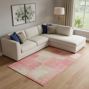HomeRoots 9' X 12' Blush Ivory Copper Area Rug - Modern Abstract, Washable, UV Resistant for High-Traffic Spaces 662548