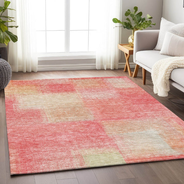 HomeRoots 10' X 14' Blush Ivory Copper Area Rug - Washable, UV-Protected, Stain-Resistant for Busy Homes 662549