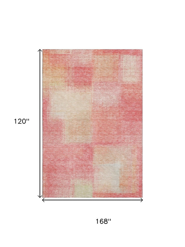 HomeRoots 10' X 14' Blush Ivory Copper Area Rug - Washable, UV-Protected, Stain-Resistant for Busy Homes 662549