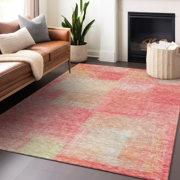 HomeRoots 10' X 14' Blush Ivory Copper Area Rug - Washable, UV-Protected, Stain-Resistant for Busy Homes 662549