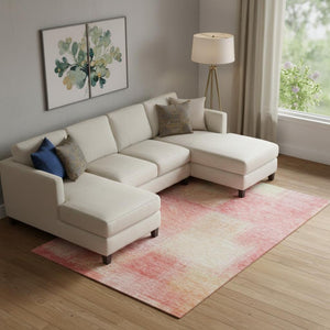 HomeRoots 10' X 14' Blush Ivory Copper Area Rug - Washable, UV-Protected, Stain-Resistant for Busy Homes 662549