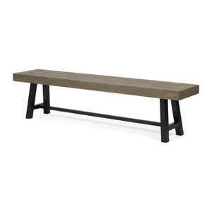 English Elm Carlisle Solid Acacia Wood Dining Bench with Slatted Seat and A-frame Legs 66255.00GRY